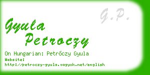 gyula petroczy business card